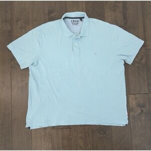 Izod Heritage Polo Shirt Mens Size 2XL Blue Short Sleeve Blue Embroidered‎ Logo